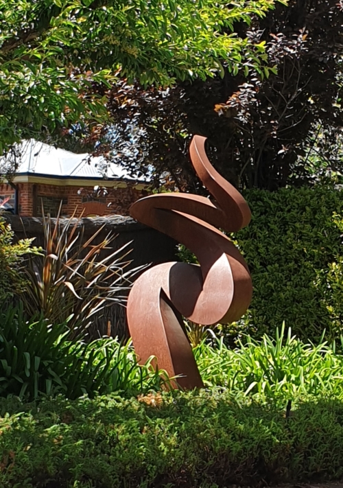 Corten Steel Landmark Sculpture – Tranquility by Andrew Kasper, 330x155cm | ARTpark Australia