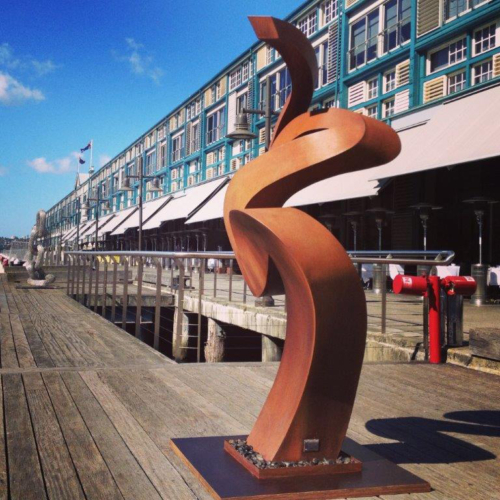 Corten Steel Landmark Sculpture – Tranquility by Andrew Kasper, 330x155cm | ARTpark Australia