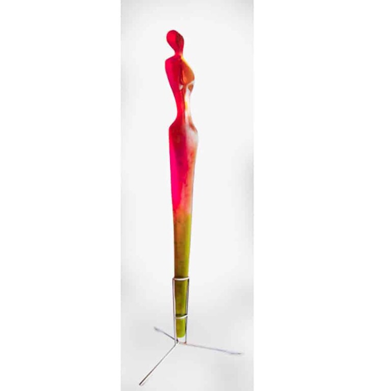 Cast Glass Figurative Sculpture – Athena by Sallie Portnoy, 200x55x55cm - view 5