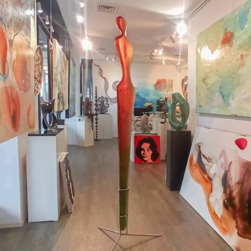 Cast Glass Figurative Sculpture – Athena by Sallie Portnoy, 200x55x55cm | ARTpark Australia