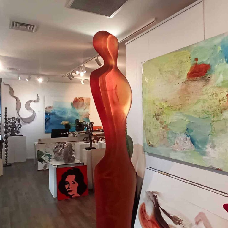 Cast Glass Figurative Sculpture – Athena by Sallie Portnoy, 200x55x55cm - view 2