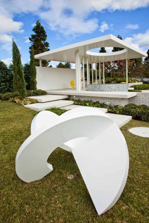 Fabricated Steel Abstract Sculpture – Geo Sphere, 100x100x10cm | ARTpark Australia