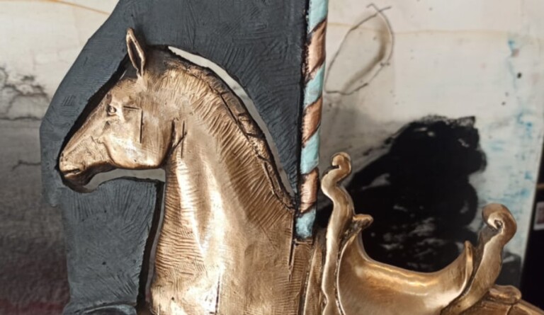 Bronze Horse Sculpture – Carousel by Stephen Glassborow, 66x31x8cm - view 2