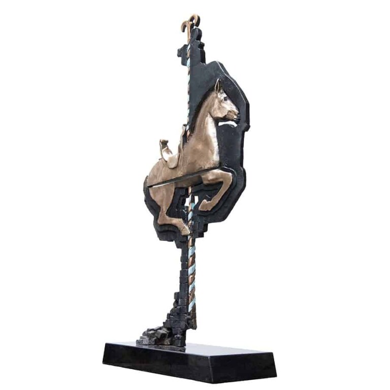 Bronze Horse Sculpture – Carousel by Stephen Glassborow, 66x31x8cm - view 4