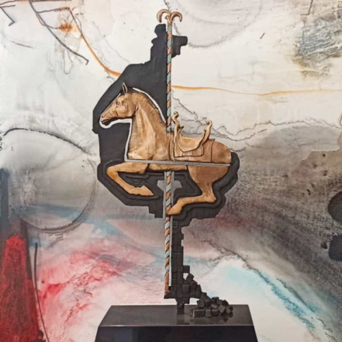 Bronze Horse Sculpture – Carousel by Stephen Glassborow, 66x31x8cm | ARTpark Australia