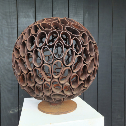 Mild Steel Round & Sphere Sculpture – Cell by Astra Parker, 58x56x56cm | ARTpark Australia