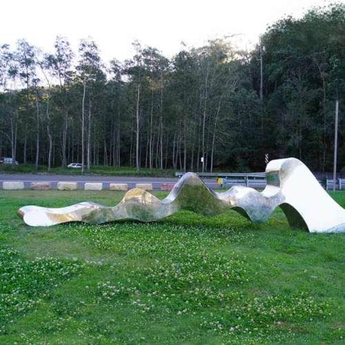 Stainless Steel Landmark Sculpture – Flow by Stephen Coburn, 400x100x45cm | ARTpark Australia