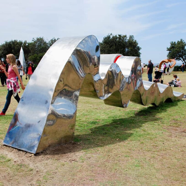 Stainless Steel Landmark Sculpture – Flow by Stephen Coburn, 800x200x90cm
