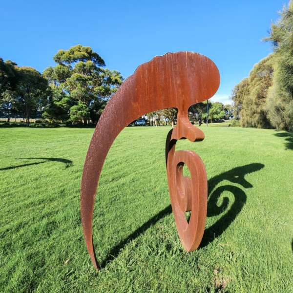 Corten Steel Garden Sculpture – Excavator by Greg Johns, 120cm | ARTpark Australia