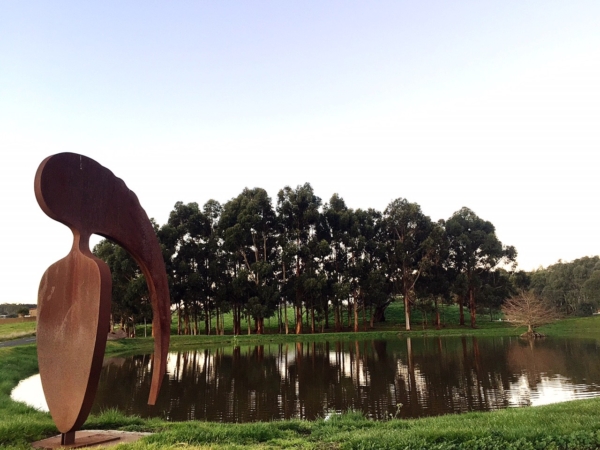 Corten Steel Garden Sculpture – Excavator by Greg Johns, 120cm | ARTpark Australia
