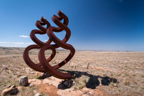 Corten Steel Landmark Sculpture – Guardian Figures by Greg Johns, 300x300x180cm | ARTpark Australia