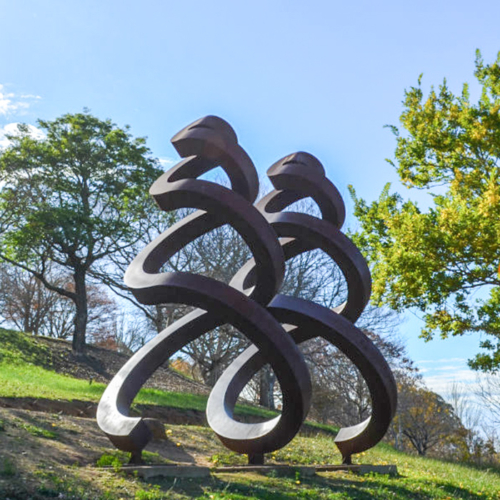 Corten Steel Landmark Sculpture – Guardian Figures by Greg Johns, 300x300x180cm | ARTpark Australia