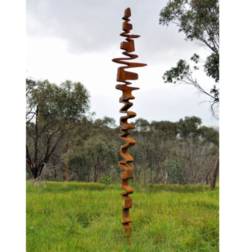 Corten Steel Abstract Sculpture – Lightning Figure by Greg Johns, 240x36x40cm | ARTpark Australia