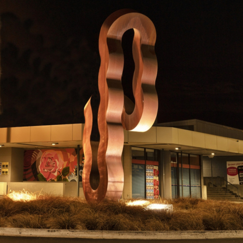 Corten Steel Landmark Sculpture – Returning Column by Greg Johns, 480cm | ARTpark Australia