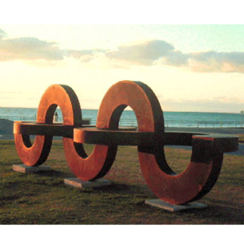 Corten Steel Landmark Sculpture – Rythm by Greg Johns, 800x210x210cm | ARTpark Australia