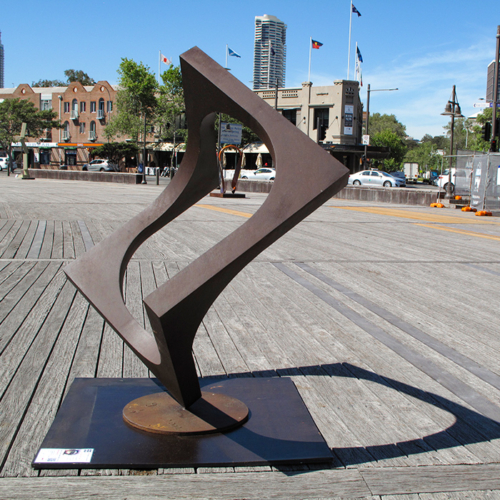 Corten Steel Landmark Sculpture – Squared Circle by Greg Johns, 176x140x75cm | ARTpark Australia