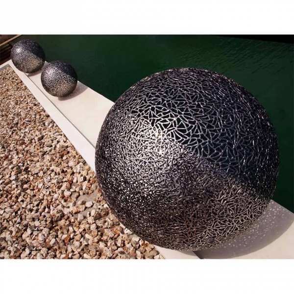 steel sphere ball garden sculpture
