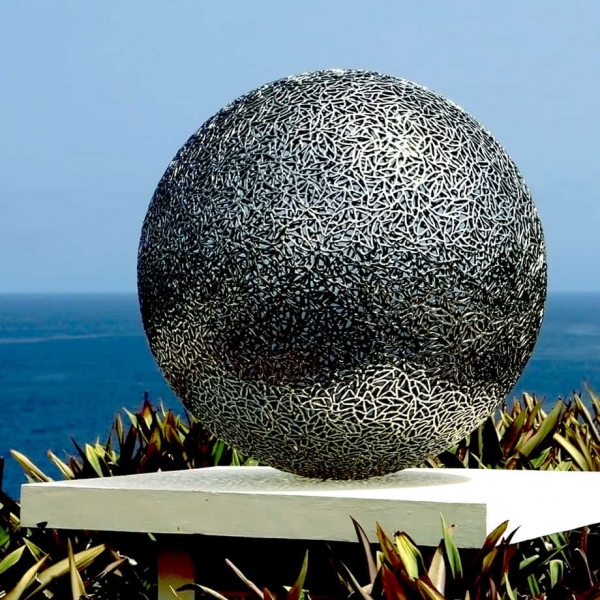 Globe-6steel sphere ball garden sculpture-Outdoor,stainless-steel]-Chen-australian-sculpture-garden-pool-design