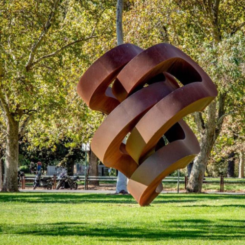 Corten Steel Landmark Sculpture – Fugue by Greg Johns, 300x210x180cm | ARTpark Australia
