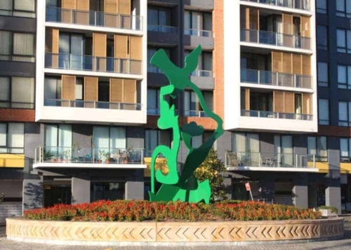 Fabricated Steel Landmark Sculpture – Wolli Dancing by Blaze Krstanoski-Blazeski, 600x400x400cm | ARTpark Australia
