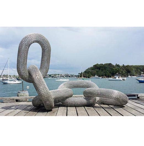 Stainless Steel Chain-Link Sculpture – Chain by Michael Van Dam, 200x150x300cm | ARTpark Australia