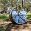 stainless steel sphere garden sculpture