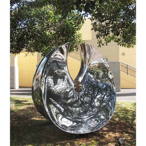 stainless steel sphere garden sculpture