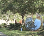 stainless steel sphere garden sculpture