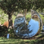 stainless steel sphere garden sculpture