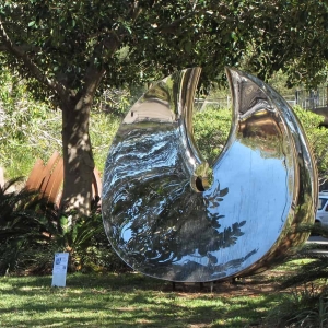 stainless steel sphere garden sculpture