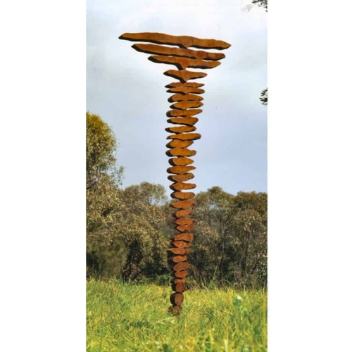 Corten Steel Abstract Sculpture – Mentor the Old Mob by Greg Johns, 220x110cm | ARTpark Australia