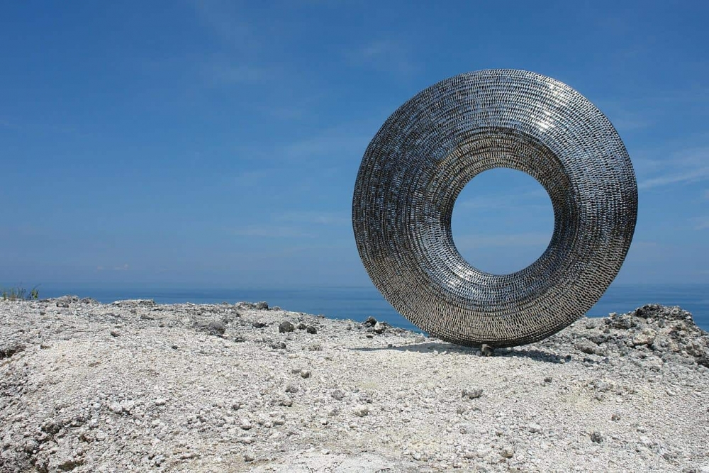 steel sphere large sculpture