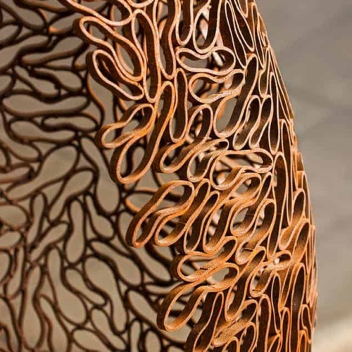 Mild Steel Landmark Sculpture – Part Pod Form by Astra Parker, 155x90x100cm | ARTpark Australia
