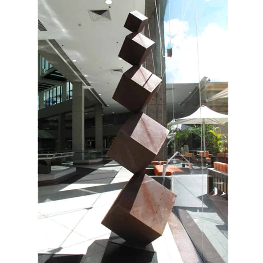 Stacked cube totem sculpture