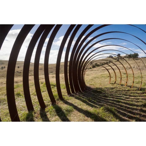 Mild Steel Landmark Sculpture – Rhythm Underground by Astra Parker, 500x200cm | ARTpark Australia