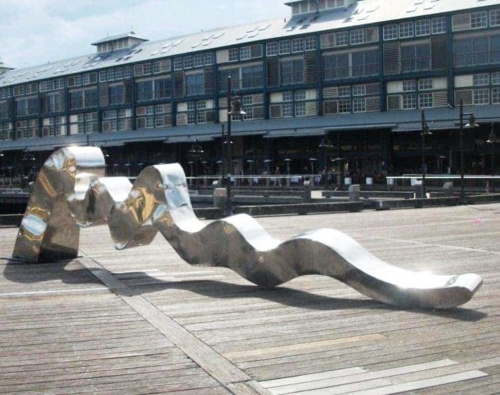 Stainless Steel Landmark Sculpture – Flow by Stephen Coburn, 800x200x90cm | ARTpark Australia