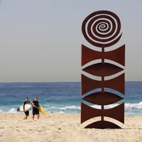 Corten Steel Landmark Sculpture – Hunter Valley Sun by Stephen Coburn, 520x180x30cm | ARTpark Australia