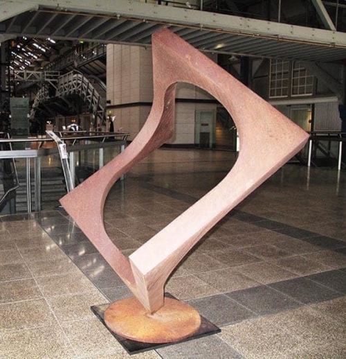 Corten Steel Landmark Sculpture – Squared Circle by Greg Johns, 176x140x75cm | ARTpark Australia