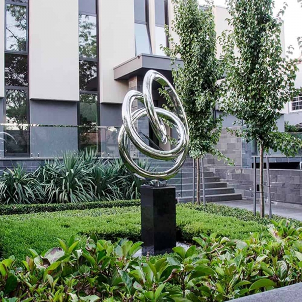 double tied large steel sculpture