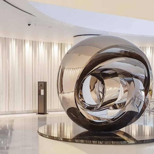 Stainless Steel Round & Sphere Sculpture – Vitality by Blaze Krstanoski-Blazeski, 85x85x85cm | ARTpark Australia