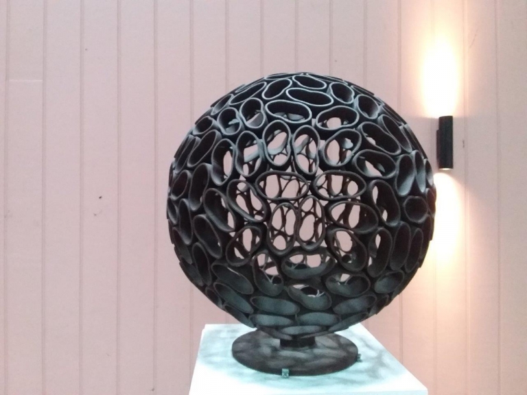 Mild Steel Round & Sphere Sculpture – Cell by Astra Parker, 58x56x56cm - view 6