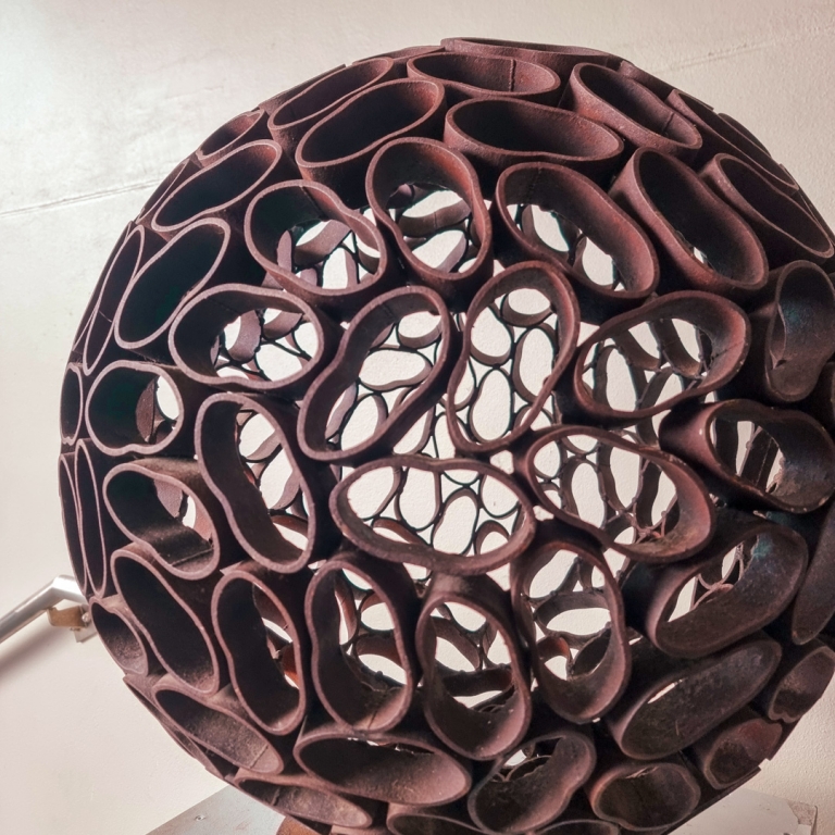 Mild Steel Round & Sphere Sculpture – Cell by Astra Parker, 58x56x56cm - view 7