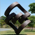 Corten Steel Landmark Sculpture – Continuous Division by Greg Johns, 510x420x312cm | ARTpark Australia