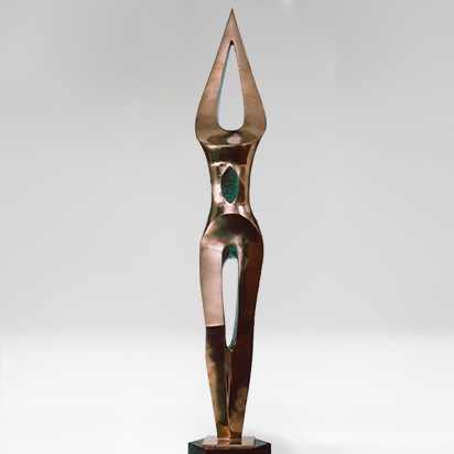 Bronze Figurative Sculpture – Eternal Youth Female by Larissa Smagarinsky, 185x30x30cm