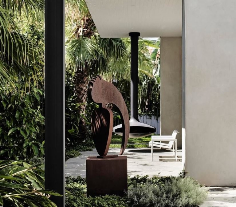 Excavator by Greg Johns - Corten steel abstract animal sculpture, 1.2m