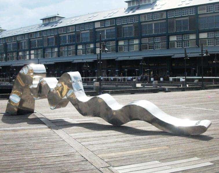 Stainless Steel Landmark Sculpture – Flow by Stephen Coburn, 800x200x90cm | ARTpark Australia