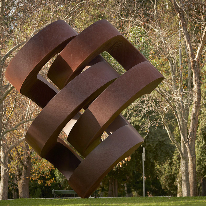 Corten Steel Landmark Sculpture – Fugue by Greg Johns, 300x210x180cm