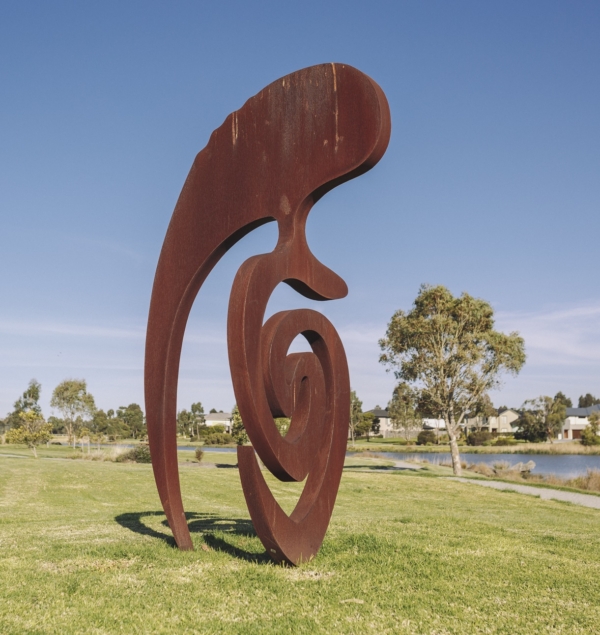 Corten Steel Garden Sculpture – Excavator by Greg Johns, 120cm | ARTpark Australia