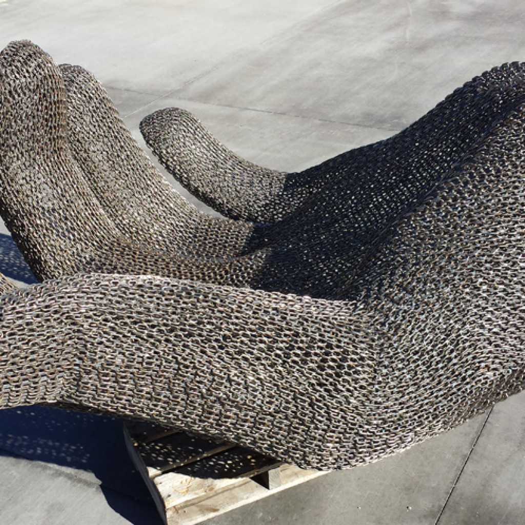 Hand by Michael Van Dam - fabricated steel sculpture, 150x100x120cm