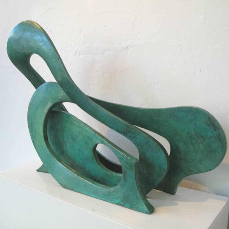 Legend of the Wave -1×1.4m by Blaze Krstanoski-Blazeski - Bronze table-top sculpture